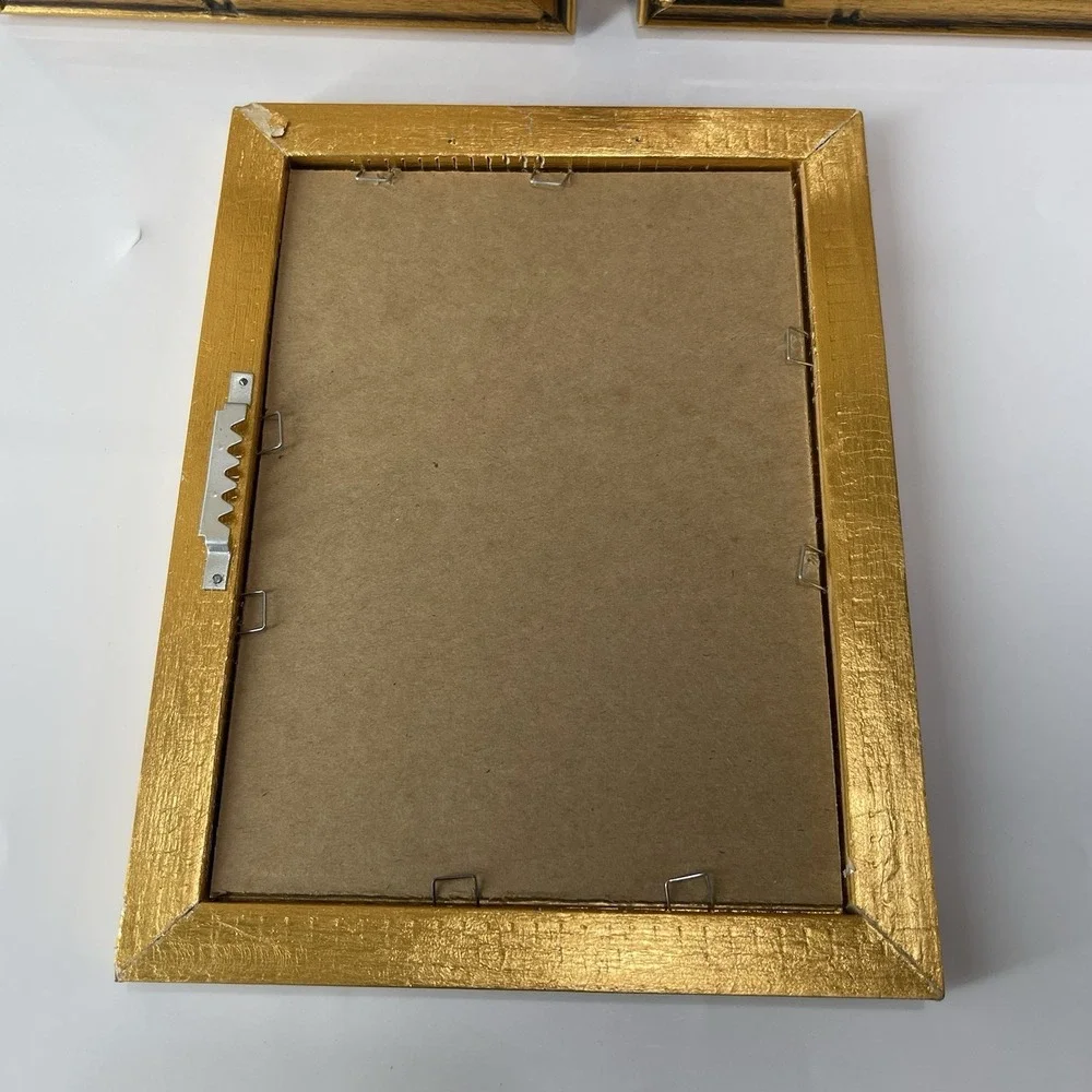 Gold Faux Bamboo Frame Set of 3 Hollywood Regency Style For 7 X 5 Pictures